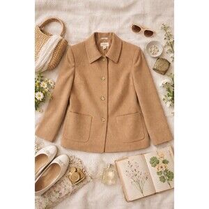 Vintage Talbots Camel Hair Blazer Jacket Minimalist Academia Fall Women’s